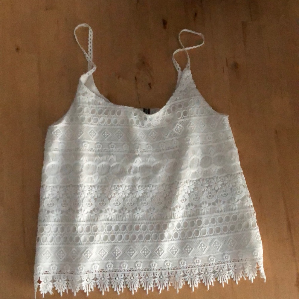 H&M White Lace Tank Top